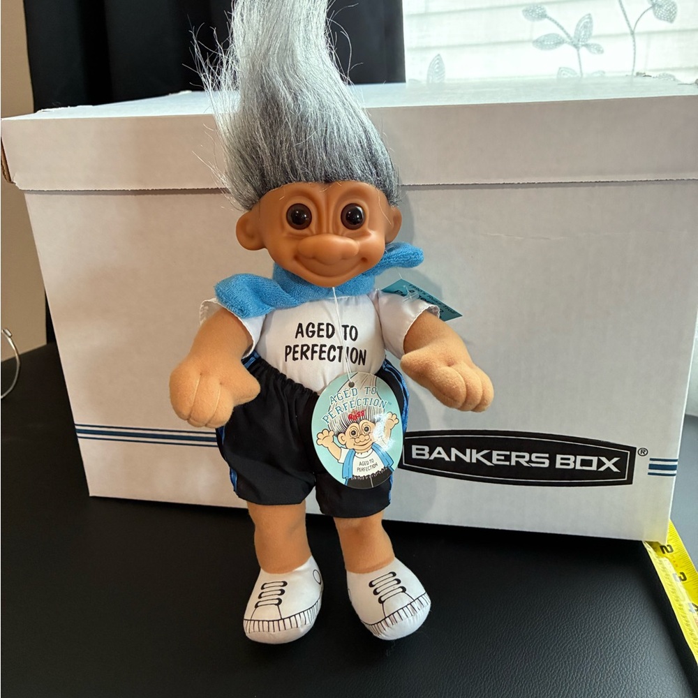 Russ Aged to Perfection Troll Doll 10" Soft Body Silver Gray Hair With Tags